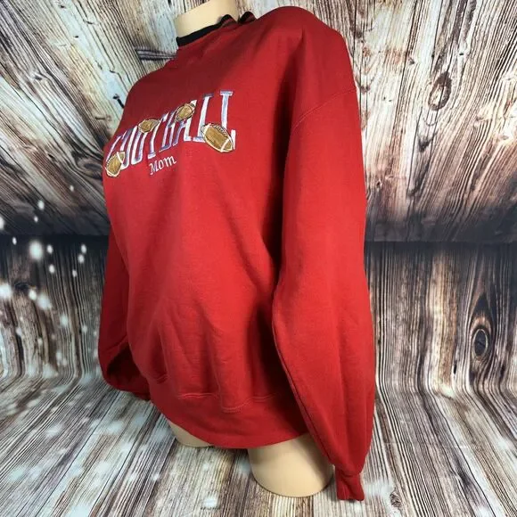Vintage 90s Sz Large Embroidered FOOTBALL MOM Grandma Sweatshirt Top Made in USA - Picture 5 of 14